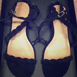 Beautiful woven suede sandles by Banana Republic.